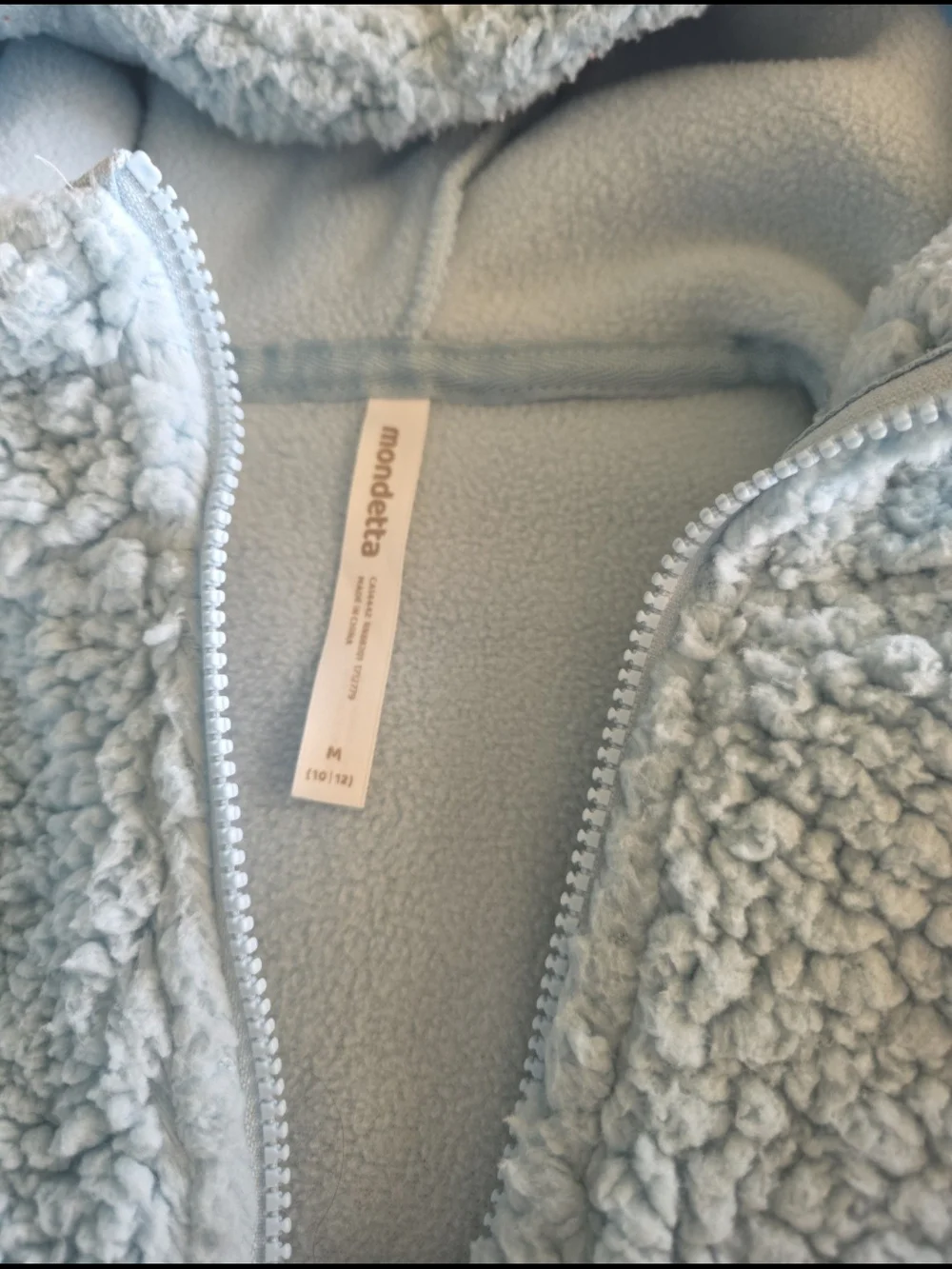 Mondetta Light Blue Sherpa Hoodie for Kids - Plush Quarter-Zip Pullover